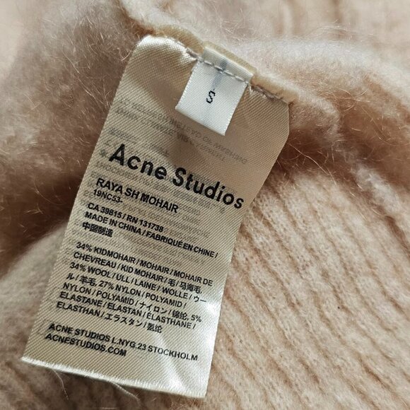 Acne Studios Raya SH Mohair Blend Longline Open Front Cardigan, Size Small - Picture 6 of 9
